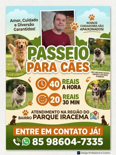 ?Passeador de Cães no Parque Iracema: Amor e Cuidado em Cada Passo!