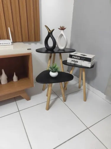 Kit 3 mesinhas de canto! Ideal para sala e escritório! Pagamento após receber as mesinhas!