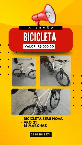 Bicicleta aro 21 / 16 marchas