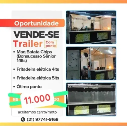 VENDA DE TRAILER COM MÁQUINA DE BATATA CHIPS