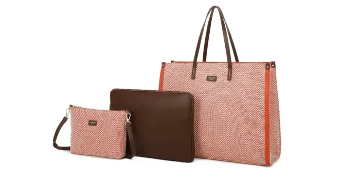 Kit de bolsa laranja com necessaire