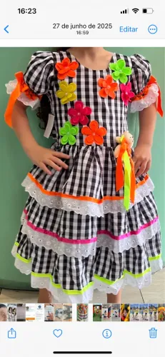 Vestido junino infantil tamanho 8