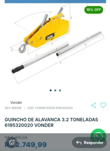 Guincho de alavanca