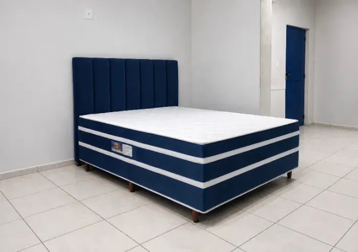 Oferta Especial! Cama Box Acoplada com Cabeceira e 2 Travesseiros
