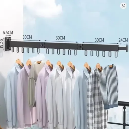 Rack/Varal Retrátil Alumínio 360º 1,14m Preto ou Branco p/ Secagem Roupas
