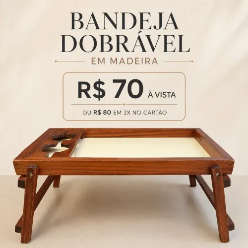 Bandeja dobrável de madeira