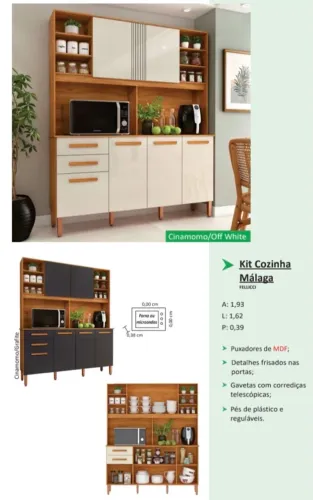 Armário de Cozinha Málaga 1,62m