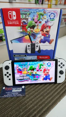 Nintendo switch oled DESBLOQUEADO NOVO lacrado! Lotado de jogos + garantia!