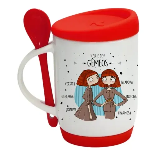 Caneca Gêmeos Alça Soft Personalizada