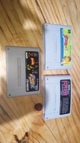 Lote 03 jogos originais Super Nintendo/super Famicom Bomberman, F-zero, Striker 