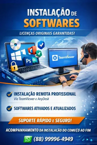 Instalação de softwares / programas para sua residência ou empresa 