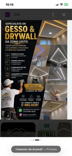 Paredes e forro drywall