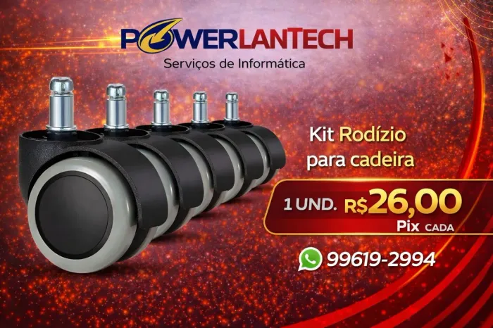 Kit 5 Rodinhas Rodízio Cadeira de escritório
