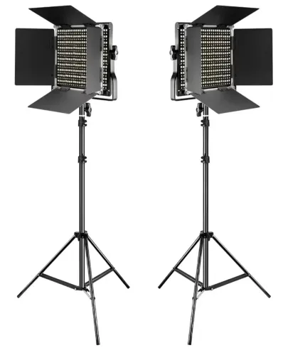 Kit de Iluminação Vídeo Neewer 2x Painel de Luz Led 660 Bicolor 3200K-5600K Preto