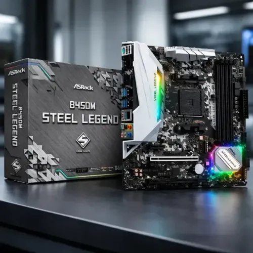 Placa Mãe ASRock B450M Steel Legend, Chipset B450, AMD AM4, mATX, DDR4