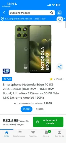 Vendo celular Motorola Edge 70 novo na caixa nunca usado