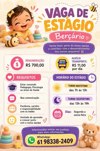 Vaga de estágio - 6 horas