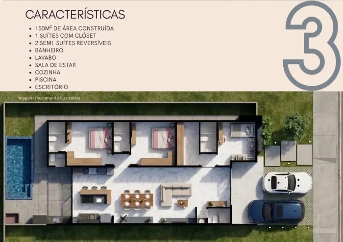 CASA TÉRREA 4 SUÍTES CLIMATIZADA, ENERGIA SOLAR, CONDOMÍNIO VIVENDA DAS MARINAS