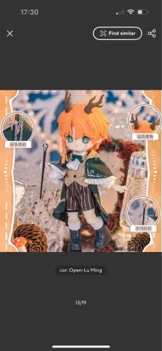 BJD Original Naji V5 ruivo boneco miniatura articulado