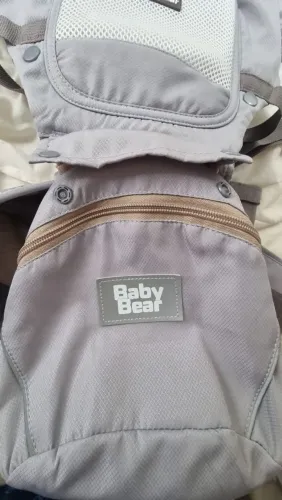 Bolsa Canguru Ergonômico Bebê Mãe Premium 12 Posições 4 Em 1 Baby Bear Cor Cinza