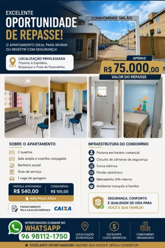 REPASSE DE APARTAMENTO MILAO
