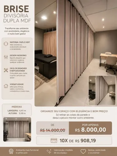 Divisória dupla de MDF