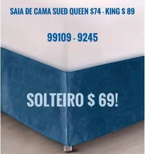 Saia de Cama Suede - Solteiro, Casal, Queen e King - a partir de R$ 69,00
