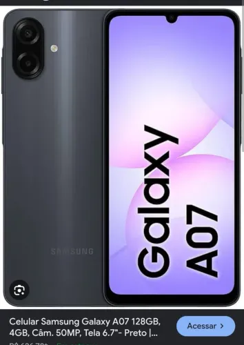 Celular A07 novo na Caixa
