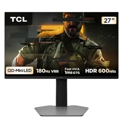 Monitor Gamer TCL 27 Polegadas QLED Mini LED QHD G64 180Hz 1ms (GtG) Freesync HDR 600 nits