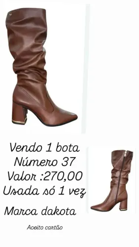 Vendo uma bota número 37 usada 1 vez está em perfeito estado, da marca dakota...