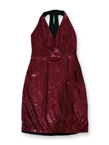 Vestido de festa Lezalez em paetês brilhantes. Tamanho P