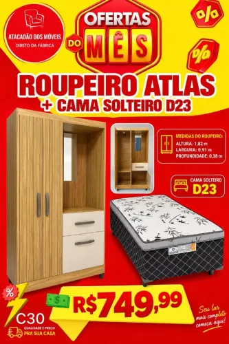 Roupeiro + Cama Solteiro