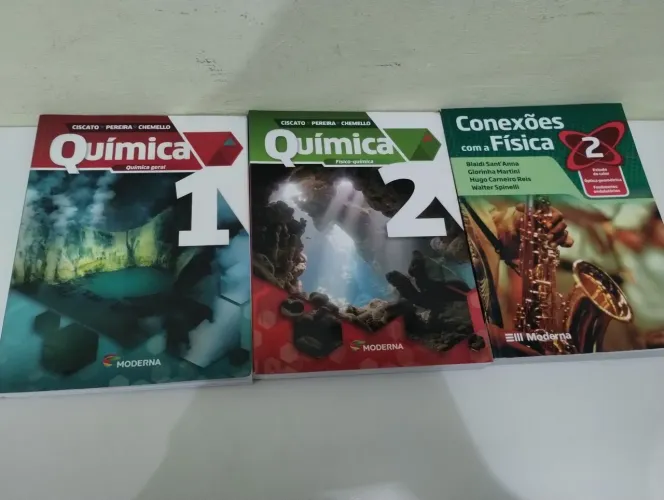 Kit 3 Livros Editora Moderna (Vol1 Química Geral,Vol2 Físico Química,Conexões com a Física