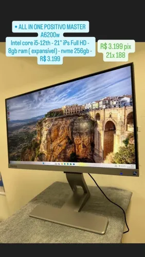 All One positivo master A6200w Intel core i5-12th - 21? ips full HD 8GB ram - nvme 256gb