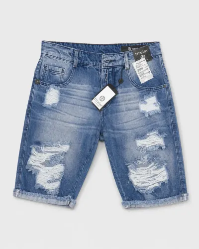 Bermuda Jeans Masculina Destroyed Titular - Nova com Etiqueta - Tam. 38