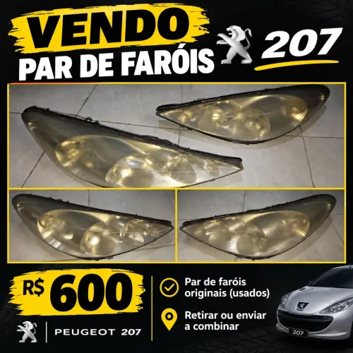 Par de faróis Peugeot 207