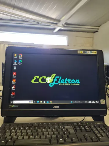 All In One AOC AMD 04Gb SSD 120Gb + Mouse e Teclado! Pc tudo em 1. Loja Eco Eletron