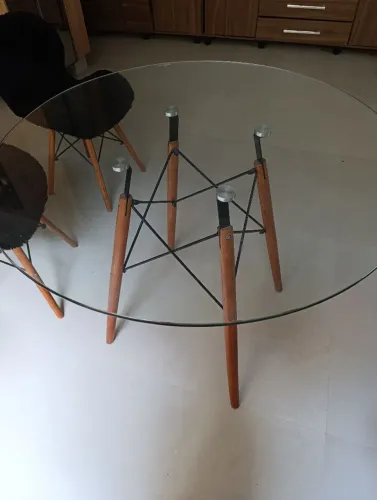 Mesa de vidro redonda