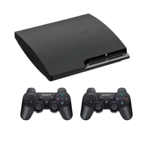 Ps3 slim 2 controles sem fio e 500 jogos na memória