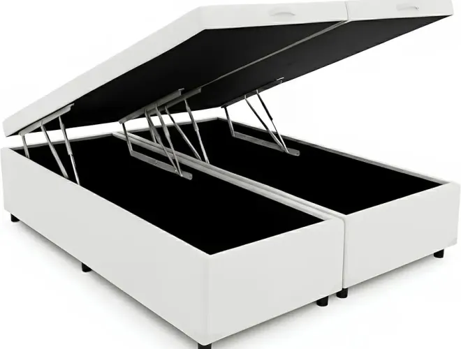 Base Box tam queen com baú cor Branco / pronta entrega 