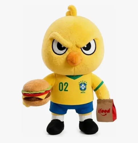 Pelúcia Canarinho Ifood Seleção Brasileira 2002