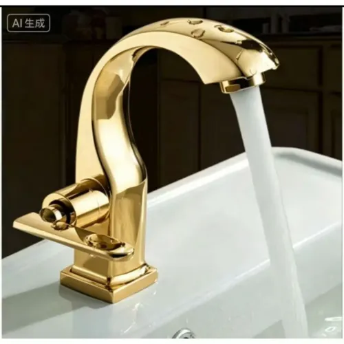 Torneira de Luxo para Banheiro Dourada