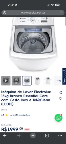 Máquina de lavar 15kg