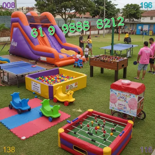 Locação de Brinquedos: escorregador, piscina de bolinhas, atendimento rápido em Águas Clar