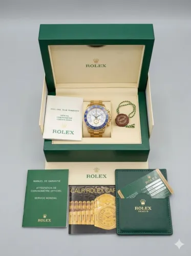Relógio Rolex super clone modelo Yacht-Master II Ouro amarelo