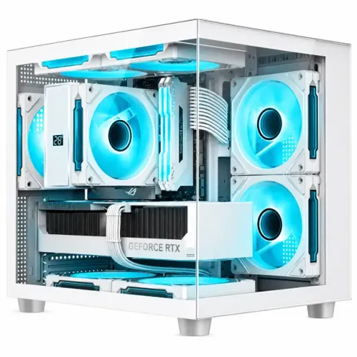 Gabinete Gamer Sem Cooler Aquário Vidro Temperado Branco Micro Atx Novo