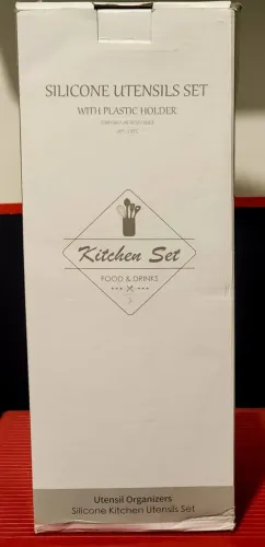 Kit 12 Utensílios De Cozinha Em Silicone E Cabo De Madeira Cinza