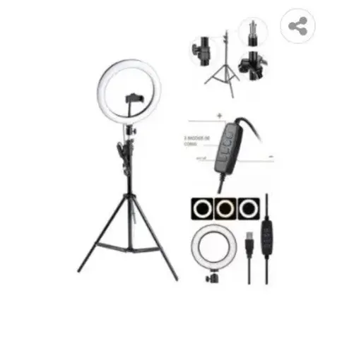 Ring Light 26cm 10" Com Tripé de 2,10mt e Suporte para Smartphone, Produto Novo.
