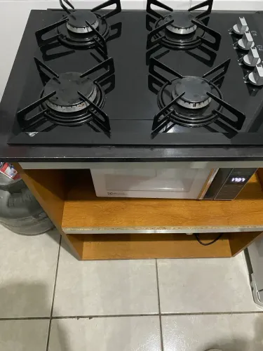 fogão cooktop quatro bocas com suporte