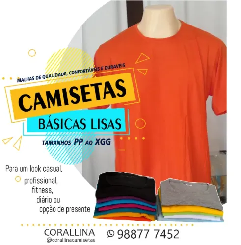 Camisetas Básicas Lisas